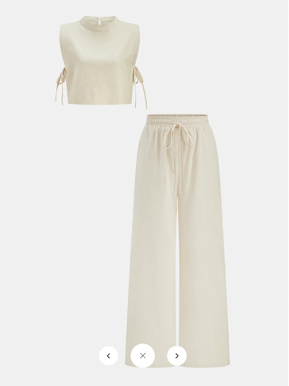 NWT Commense Utility Linen Two Piece Wide Leg Pants Set Sz S